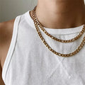 No Fade 18k Gold Plated Figaro Women Men Rope Snake Chain Stainless Steel Cuban Link Chain Necklace Jewelry