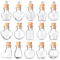Mini Empty Clear 2ml Glass Wishing Vials Pendant Bottles Cork Stopper Screen Printing for Arts Crafts Party Decoration Carton