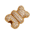Cute Bear Animal 18K Gold Plated Brass Space BeadsMicro Pave Cubic Zirconia for Men Bracelet Necklace Charm Jewelry Supply M64
