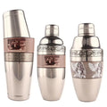 Retro Pattern 500 700 550ml Silver Color 18/10 Stainless Steel 304# Boston Cocktail Shaker