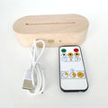 Diy 3d Led Wooden Lamp Base Oval Night Light Wooden Base for Battery Box Touch Switch Remote Control Acrylic Night Light