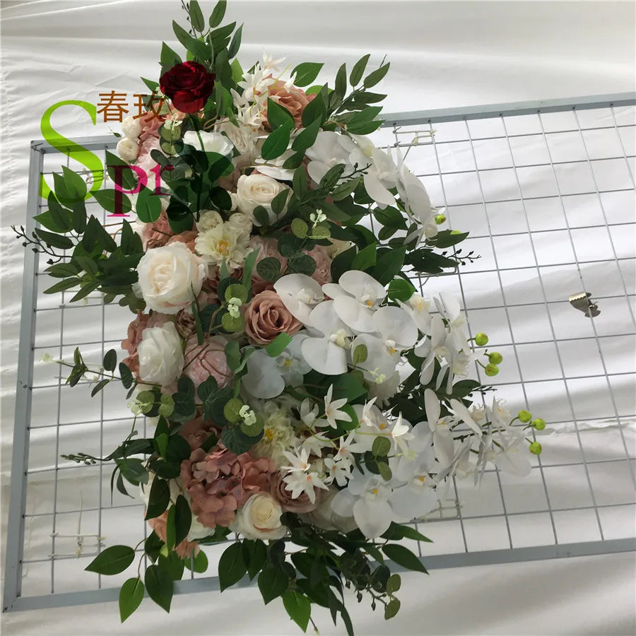 SPR Realistic Handmade Wedding Supplies Artificial Decorative Flower Arrangement Bespoke Reception Moon Gate Stage Backdrop Ring