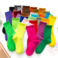Autumn Summer Solid Color Casual Cotton Ladies Socks Candy Color Stockings Tube Couple Socks