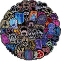 50Pcs Cool Dark Anime Neon Light Sticker for Phone Case Notebook Bottles Luggage Fridge Car Bike Waterproof Stickers