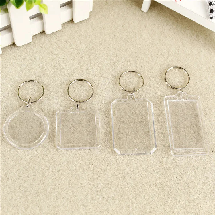 Wholesale Acrylic Blanks Frame Keychain Custom Various Shapes Photo Frame Charms Key Chains for Anniversary Pendant