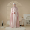 Premium Linen Blend Satin Open Winter Abaya Dress for Women Modest Plus Size Long Dubai Style for Spring Factory Price for Eid