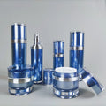 Manufacturer Luxury Acrylic Cream and Lotion Bottles round Cosmetic Packaging Set with Pump Sprayer for Skin Care Serum