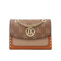 A square Single-shoulder Bag with a Flip Cover and Chain  Exuding a Sense of Luxury While Being Affordable for Ladies