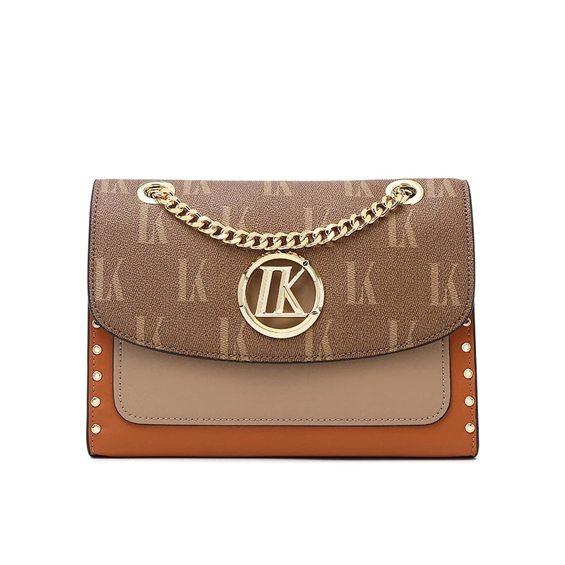 A square Single-shoulder Bag with a Flip Cover and Chain  Exuding a Sense of Luxury While Being Affordable for Ladies