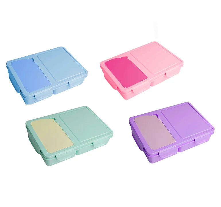 Wholesale Plastic Lunch Box BPA Free 2 Compartment Microwave Kawaii Bento Box for Kids Custom Color and Logo
