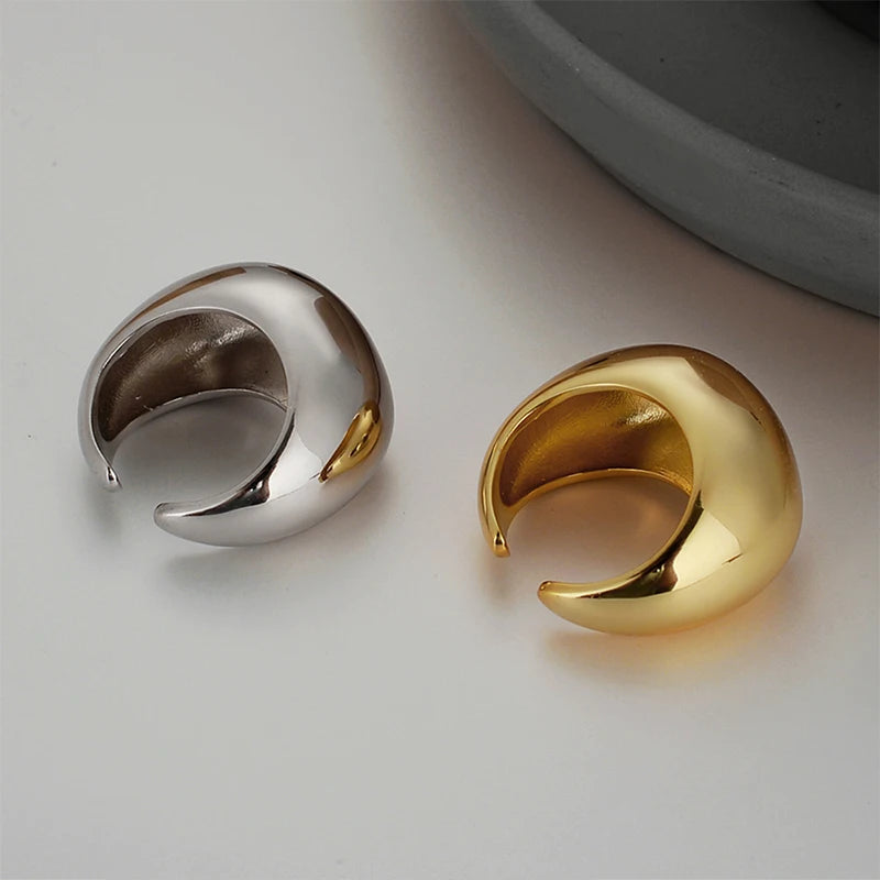 ICEBELA Exaggerate Thick 18k Gold Korean Engagement Fashion Jewelry Rings White Gold Plated 925 Sterling Silver Rings for Girls