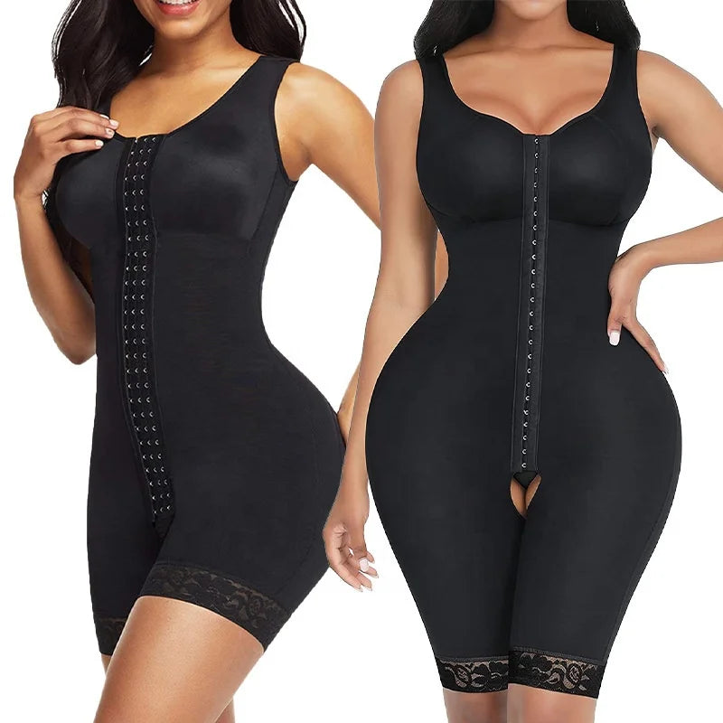 New One-piece Shapewear Plus Size Butt-lifting Slimming Tummy Control Waist-shaping with Hook-and-eye Closure and Open Crotch MegaBDM