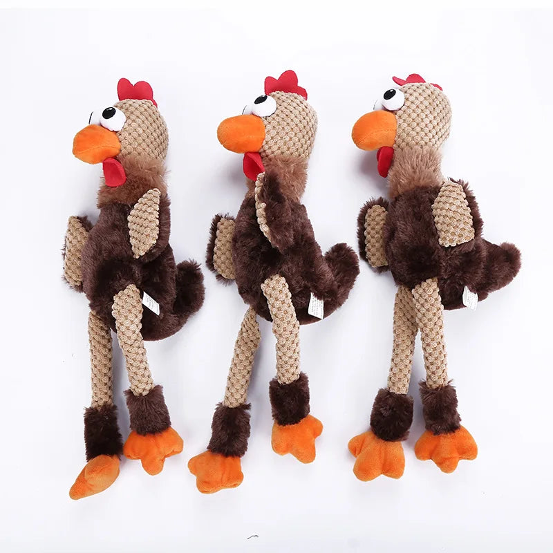 Hot Selling Squeaky  Plush  Fighting Chicken Shape Chew  Dog Toy  for Small Medium and Large Pets