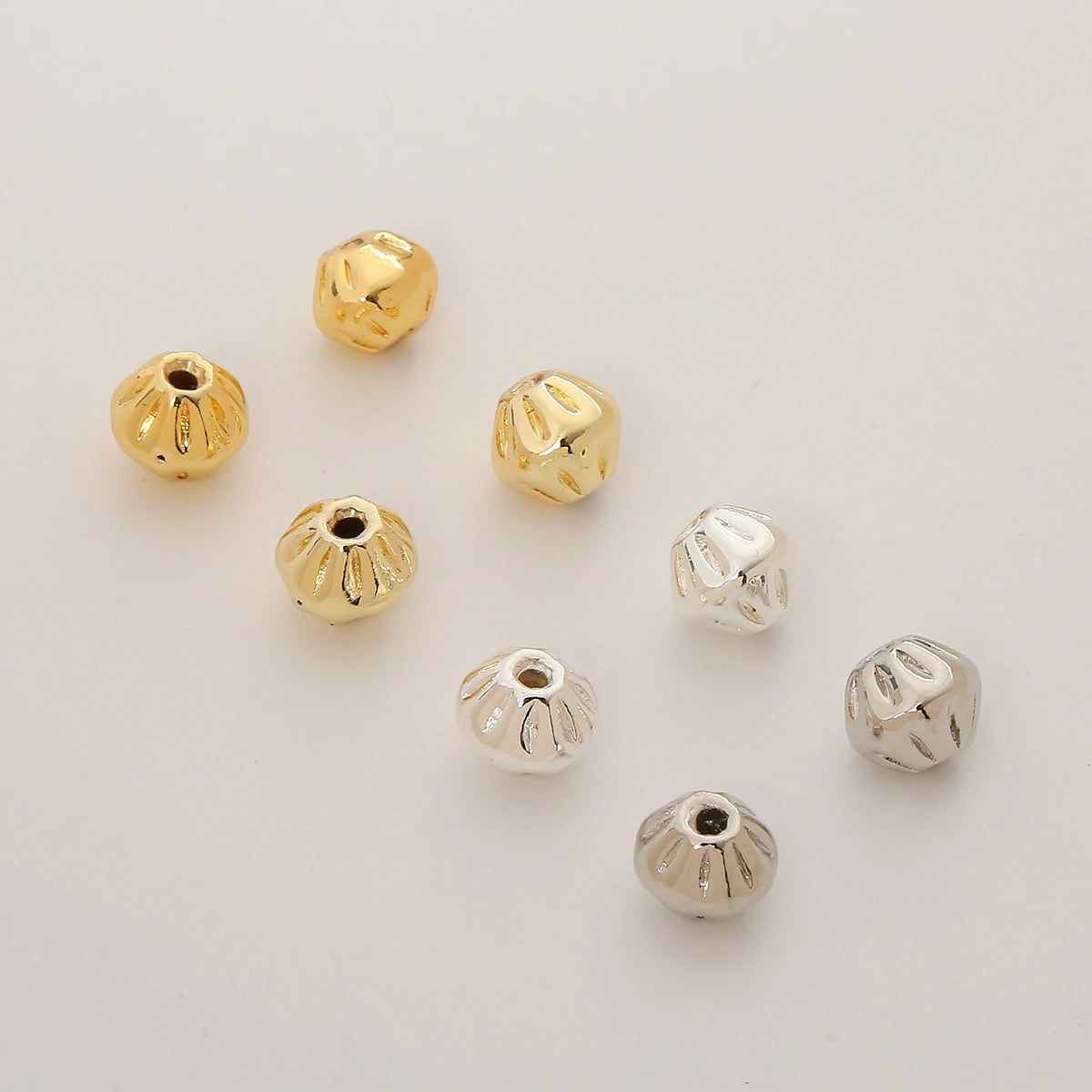 18K Gold Plated Brass Loose Bead for Jewelry Making Large Patterned Spacer Beads Baroque Style Personalized Loose Beads