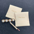 High Quality Beige Velvet Suede Jewelry Bag with Deboss Logo