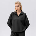Women's Breathable Half Zipper Sports Sweatshirt Autumn Winter Fitness Long Sleeve Loose Casual Outdoor Active Tops