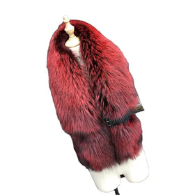 MWFur Fashion Accessory Fox Fur Scarf Women Winter Fox Fur With Leather Belt