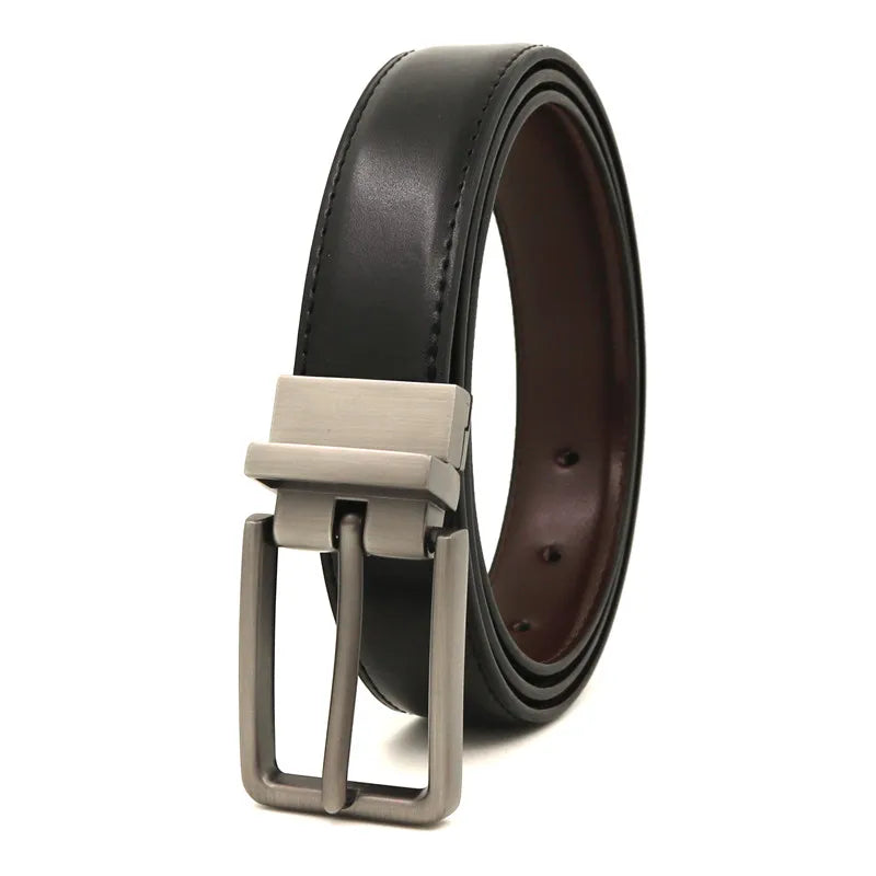 LQbelt 28MM Pin Buckle Belt Genuine Leather Reversible Belts Rotating Buckle Wholesale OEM Factory Custom