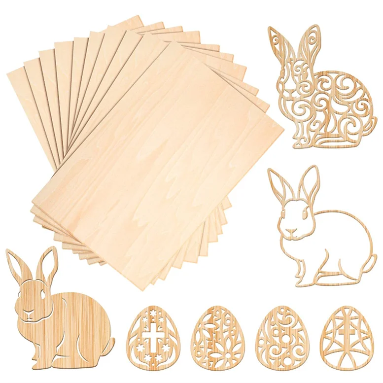3mm 1/8 X 8 X 8 Inch Premium Bass Wood Plywood Box of 16 Flat B/BB Grade Birch Veneer Sheets Perfect for Laser CNC Cutting