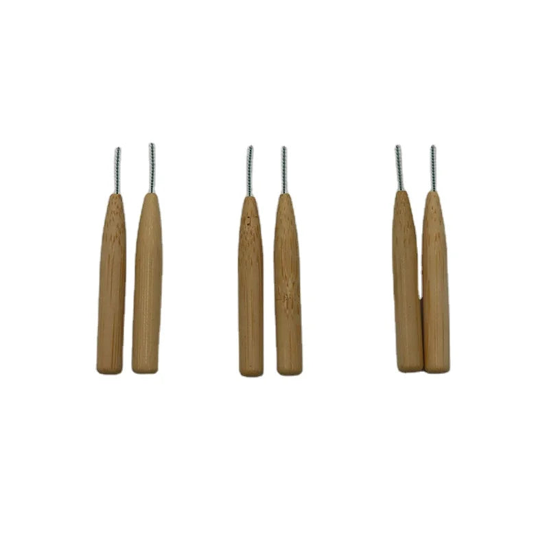 Hot Sale I Type Bamboo Interdental Brush Custom Laser Logo Biodegradable Disposable Interdental Brushes