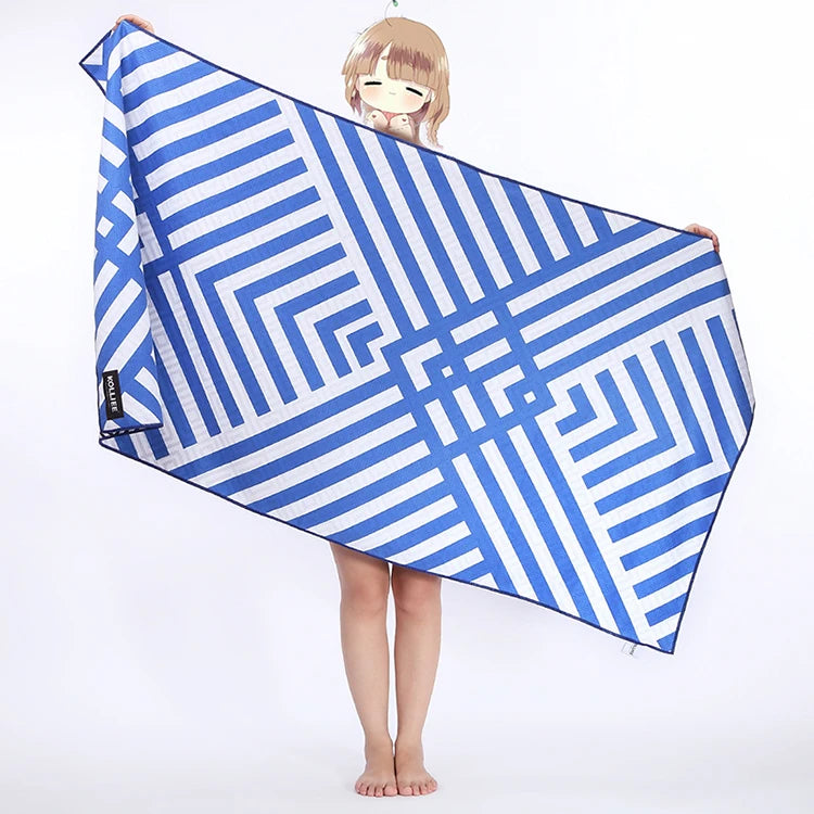 Low MOQ Large Microfiber Beach Towel Sublimation Towels Promotional Beach Towel with Bag