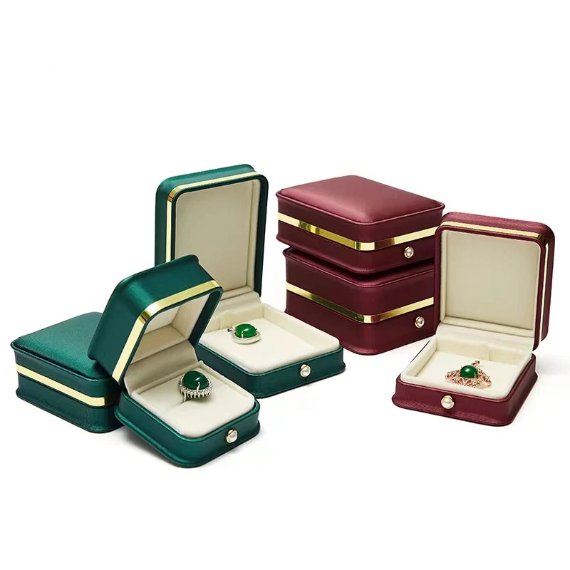 DOC New Custom Jewellery Packaging Box Ring Necklace Boxes Luxury Pu LeatherJewelry Packing Box