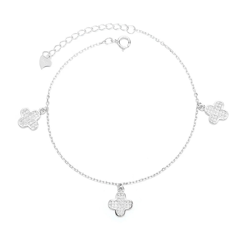 Wholesale Fashion Custom 925 Sterling Silver Real Flower Bracelet for Women