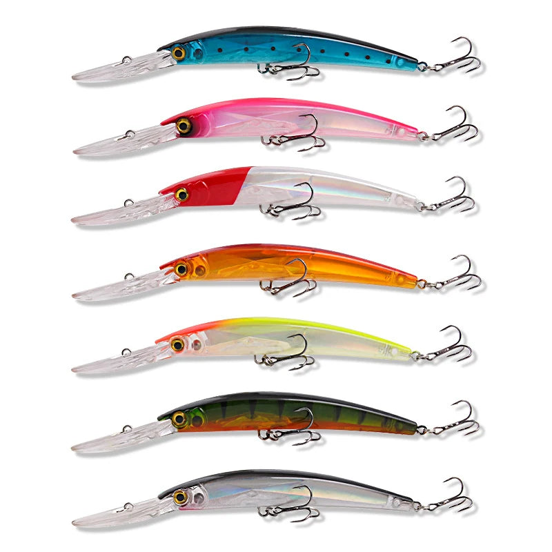 WEIHE 20cm 23g 7 Colors Artificial Hard Minnow Fishing Lure ABS Plastic Bait With Treble Hook