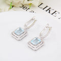 Abiding Wholesale Fashion Earring Jewelry Custom Luxury Women's Weeding 925 Sterling Silver Sky Blue Topaz Earrings