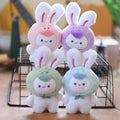 Fur Cartoon Rabbit Plush Key Chain Cute Bunny Doll Pendant Keychain Key Ring Backpack Charms Car Decoration Bag Accessories