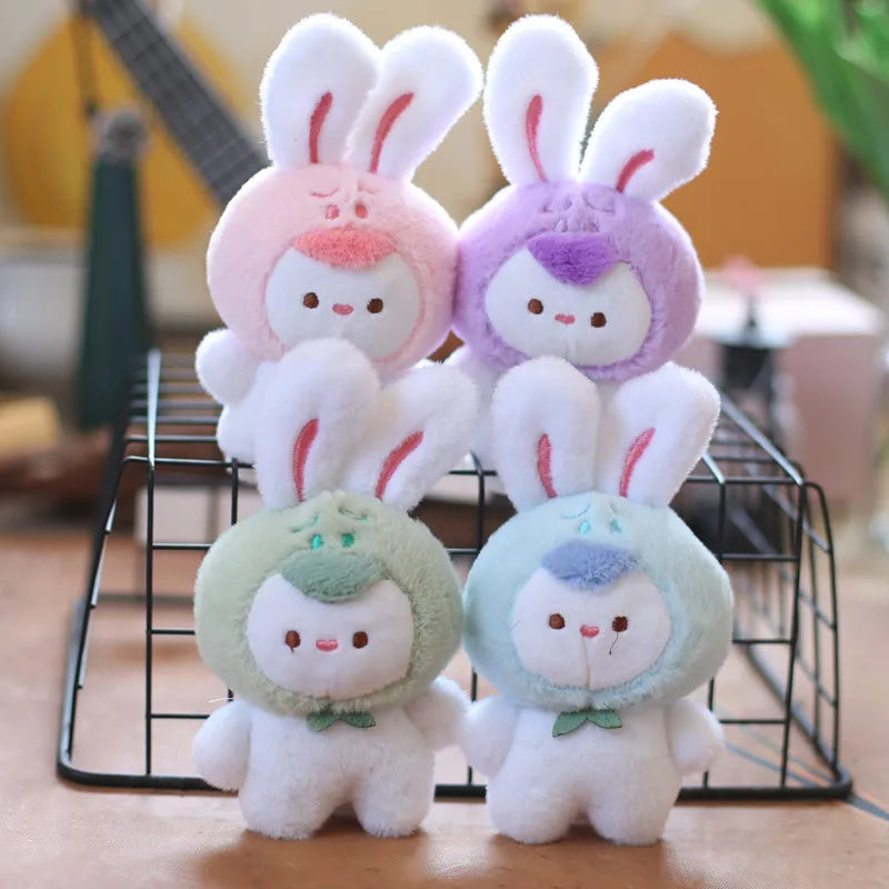Fur Cartoon Rabbit Plush Key Chain Cute Bunny Doll Pendant Keychain Key Ring Backpack Charms Car Decoration Bag Accessories