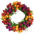 By Hand Customized Spring Home Room Front Door Decoration Wreath Artificial Flowers Decoration Hanging Tulip