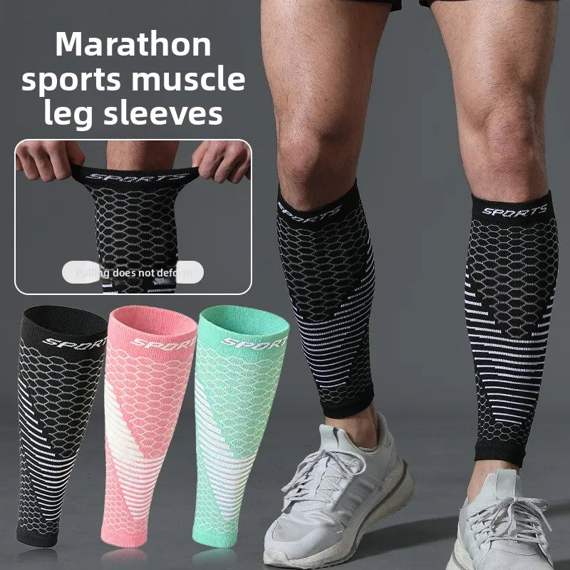 Sports Calf Compression Sleeve Breathable Nylon Leg Support Socks for Marathon Running Jump Rope
