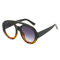 New Men's and Women's Large Frame European and American Retro Oval Double Beam Glasses Trendy Sun protection Sunglasses 91888