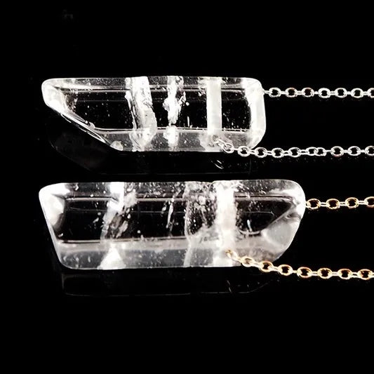 Huiying Natural Gemstone Raw Rough Stones Pendants stone charms clear quartz necklace pendulum pendant for jewelry making jewelry