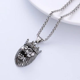 Jewelry Wholesale Stainless Steel Vintage Pendant Charm Crown lion king Retro