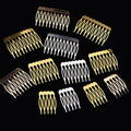 5 8 10 Teeth 4cm Blank Metal Gold Brass Hair Clip Combs Custom logo
