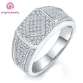 Luxury 925 Sterling Silver Hip Hop Exquisite Moissanite Diamond Ring Iced White D VVS1 Brilliant Cut for Men