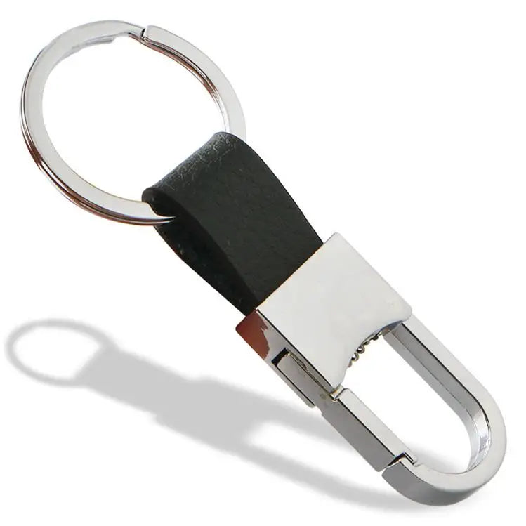 Cheap Men'S Metal Leather Car Key Chain Originality Sales Promotion Small Gifts Wholesale Custom Logo
