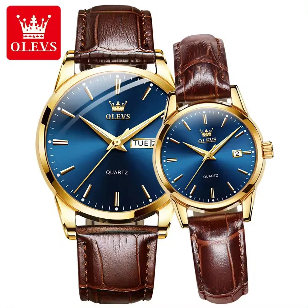 OLEVS 6898 Mens Watch Fashion Men Leather New Luxury Quartz Watches for Male Luminous Wrist Wristwatch Relogio Masculino
