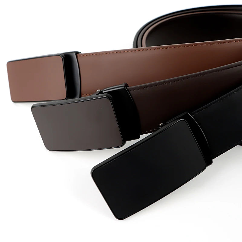 Factory Direct Sales Men Leather Belt Alloy Buckle Double Leather Belt Retro Fashion Classic Smooth Buckle Belt