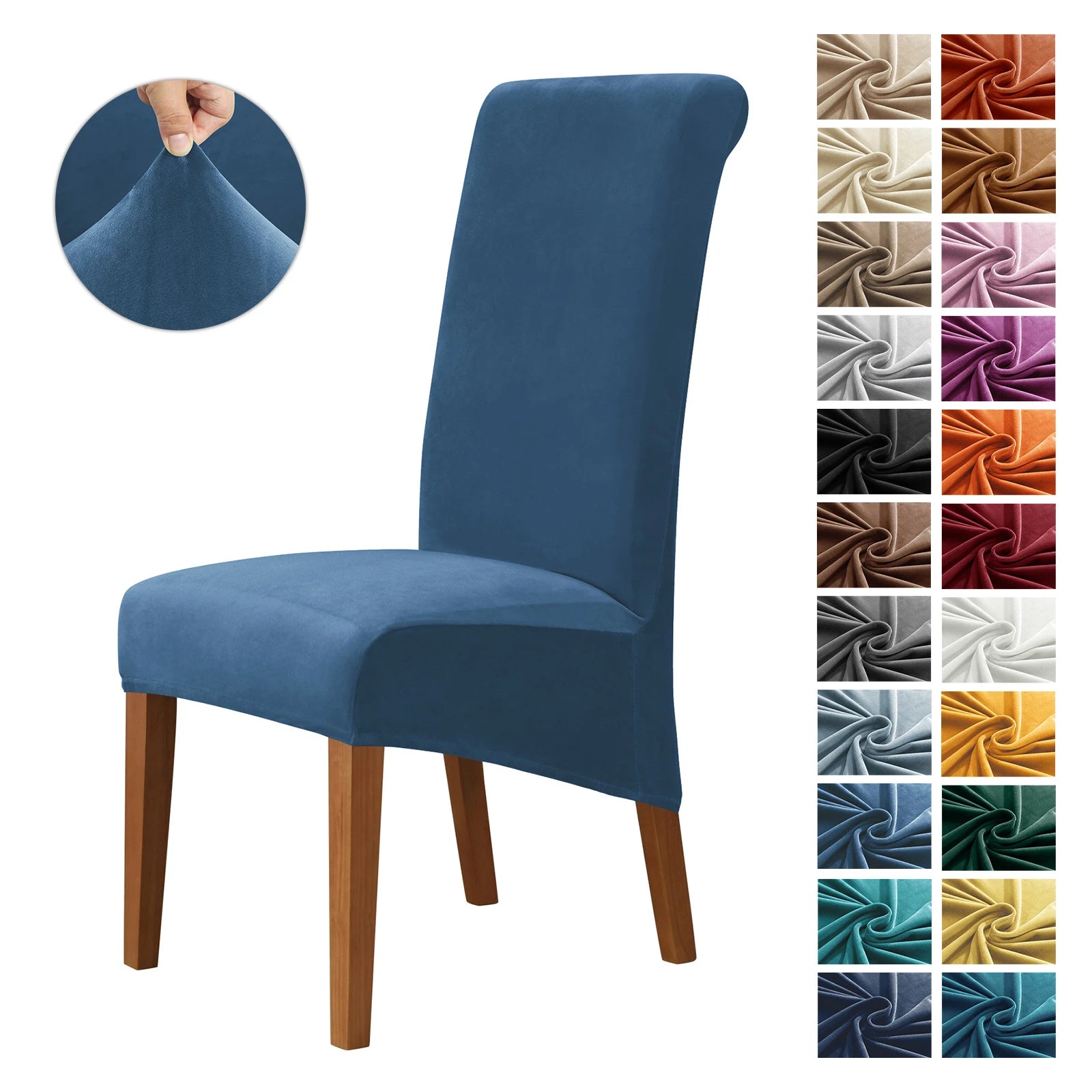 Soft Thick Solid Luxury Dining Chair Slipcover Stretchable  Velvet Stretch XL Size  Chair Covers for Dining Room