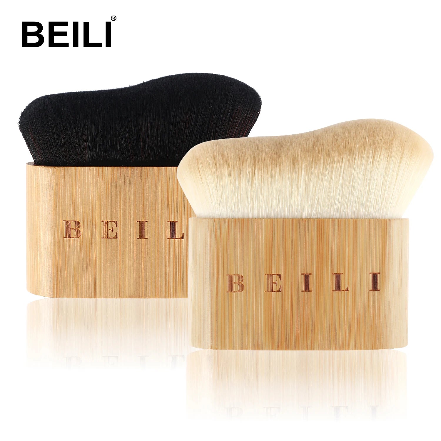 For Large Self Tanning Brush Wood Liquid Foundation Dense Synthetic Hair Bamboo Color Body Face Contour Highlight Brush Makeup