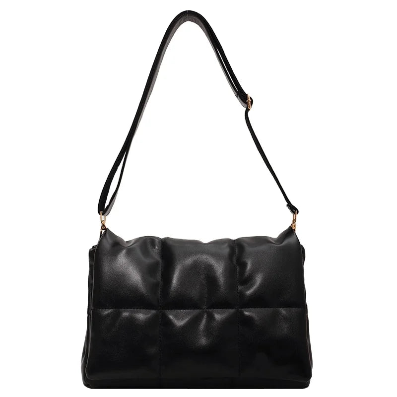 Large Capacity Cotton-padded Texture Vintage Diamond Check Embroidery Line Single Shoulder Crossbody Wholesale Women Bags