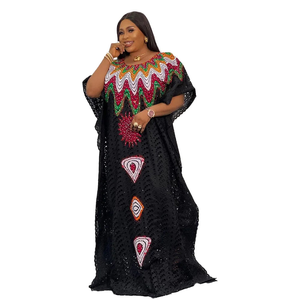 Recommend Kanga Clothing Two Piece Set Women Dresses Maxi Embroider Boubou Africain Rhinestone Elegant African Dresses