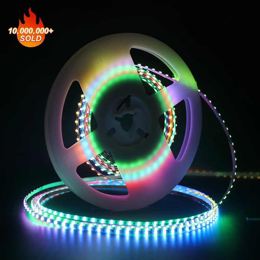 2.7mm COB SMD RGBIC LED Strip DC 5V 12V Ultra Thin Dream Color 160LEDs/m WS2811 WS2812B IP20 LED Light Strips RGB Addressable