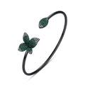 LUOTEEMI Leaf Flower Tiny CZ Paved Cuff Bracelet Jewelry Bangle Women Fashion Accessories Bangles
