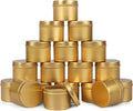 round Empty 2 Oz 3 Oz 5 Oz 8 Oz Balm Cream Gold Metal Aluminum Tin Cosmetic Cans with Screw Cap for Lotion Tea Box Storage