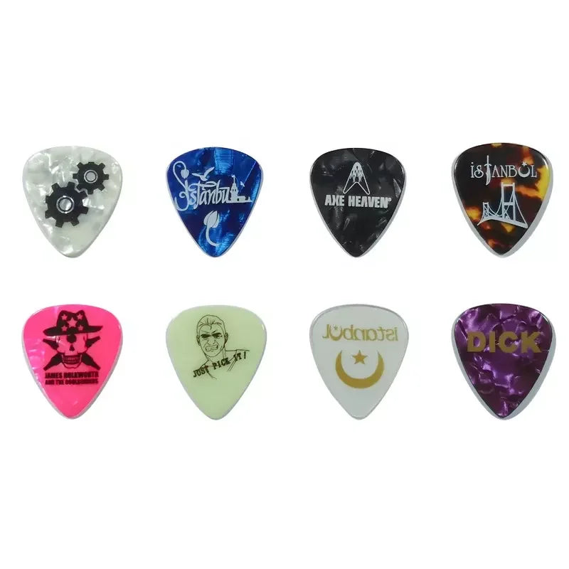 Wholesale OEM Custom Logo Silk Printing Celluloid Pear Guitar Picks Accessories for Sale MegaBDM