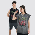 Wholesale Printed 100%Cotton Summer Black  Grey Vintage Wash t Shirt